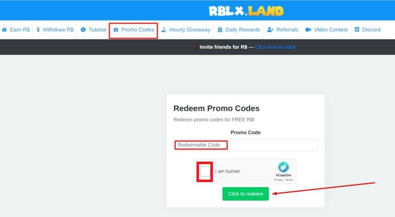 Code promo sur RBLX.LAND